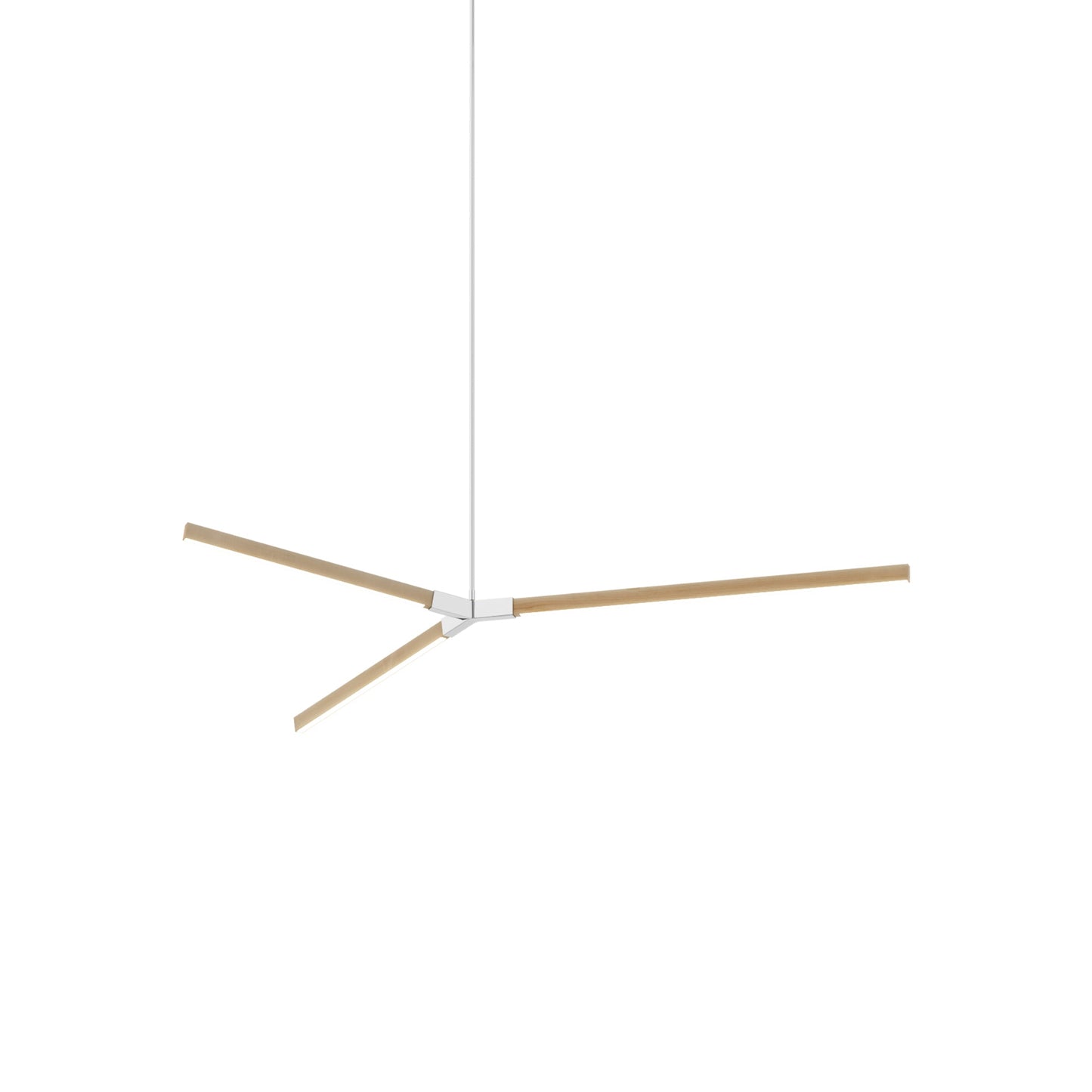 Bough Middle LED Pendant Light in Maple/Polished Nickel.