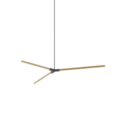 Bough Middle LED Pendant Light in Maple/Slate Grey.