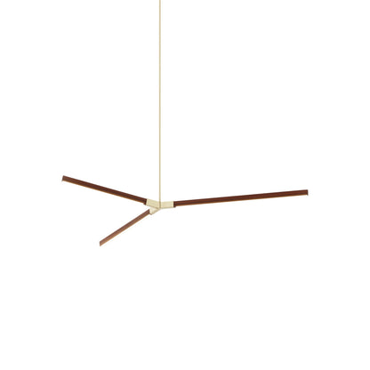 Bough Middle LED Pendant Light in Water Tower Redwood/Brushed Brass.