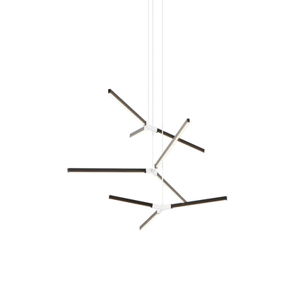 Bough Multi Light LED Chandelier in Ebonized Oak/White.
