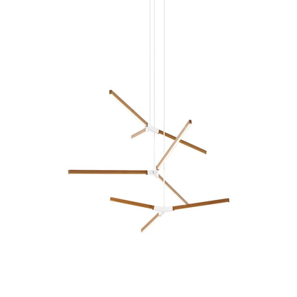 Bough Multi Light LED Chandelier in Heart Pine (Reclaimed)/White.