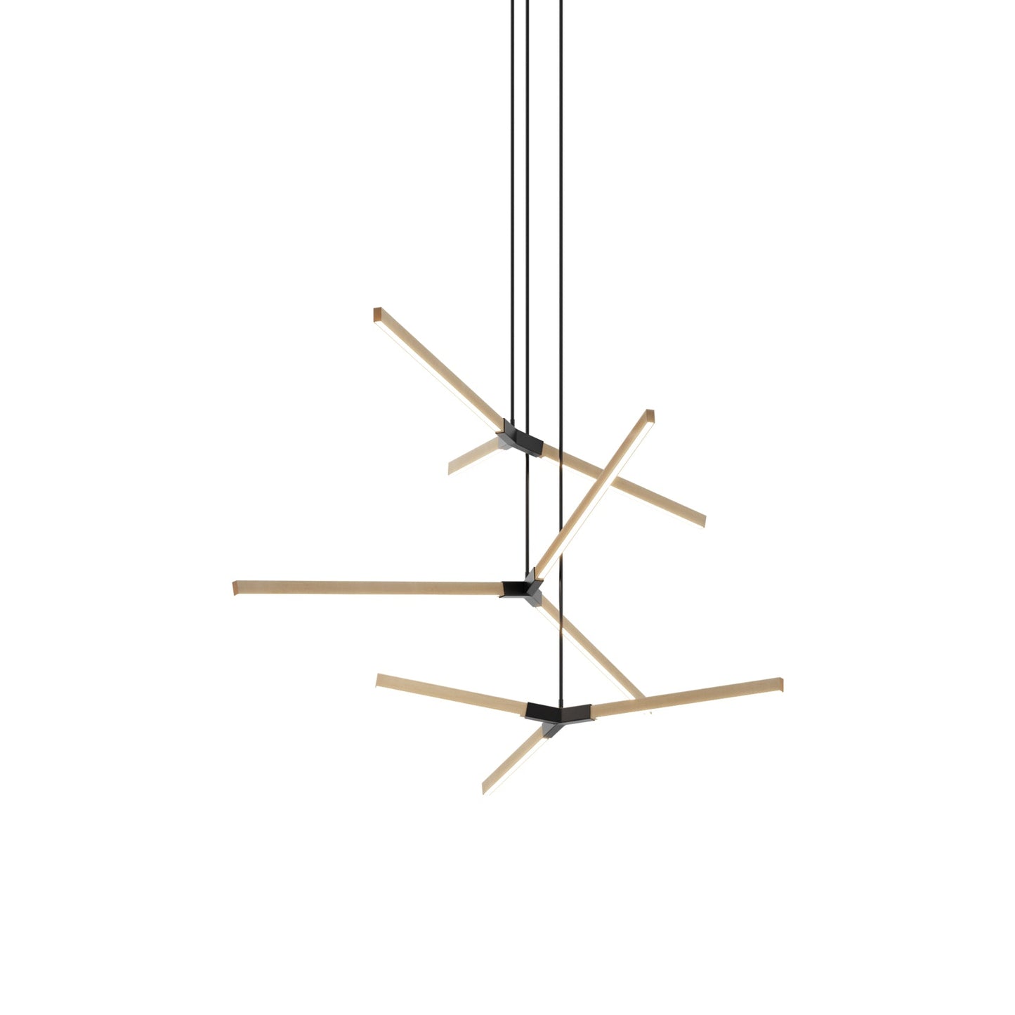 Bough Multi Light LED Chandelier in Maple/Matte Black.