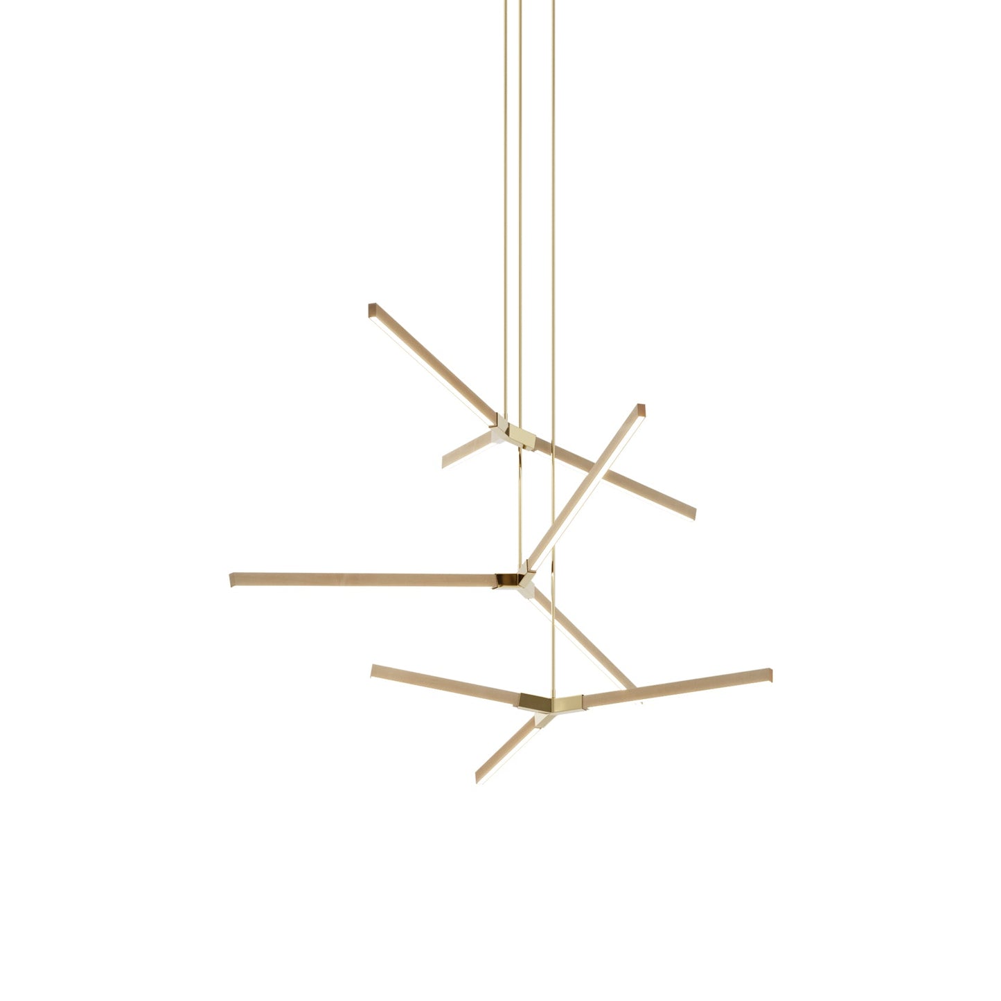 Bough Multi Light LED Chandelier in Maple/Polished Brass.