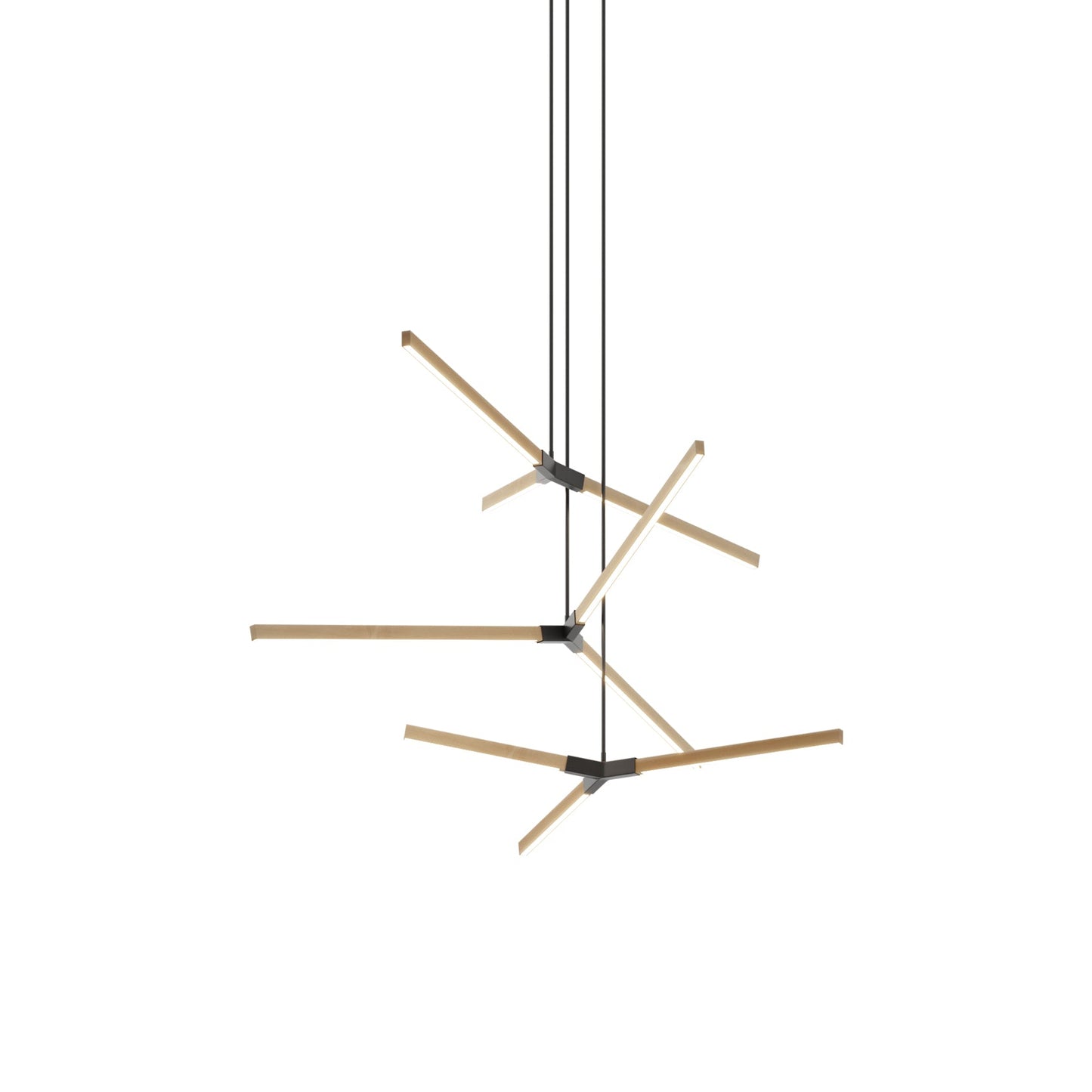 Bough Multi Light LED Chandelier in Maple/Slate Grey.