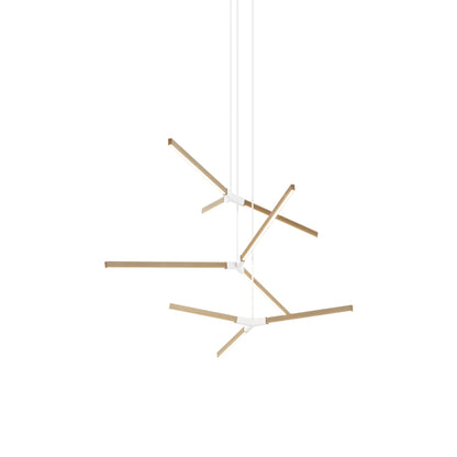 Bough Multi Light LED Chandelier in Maple/White.