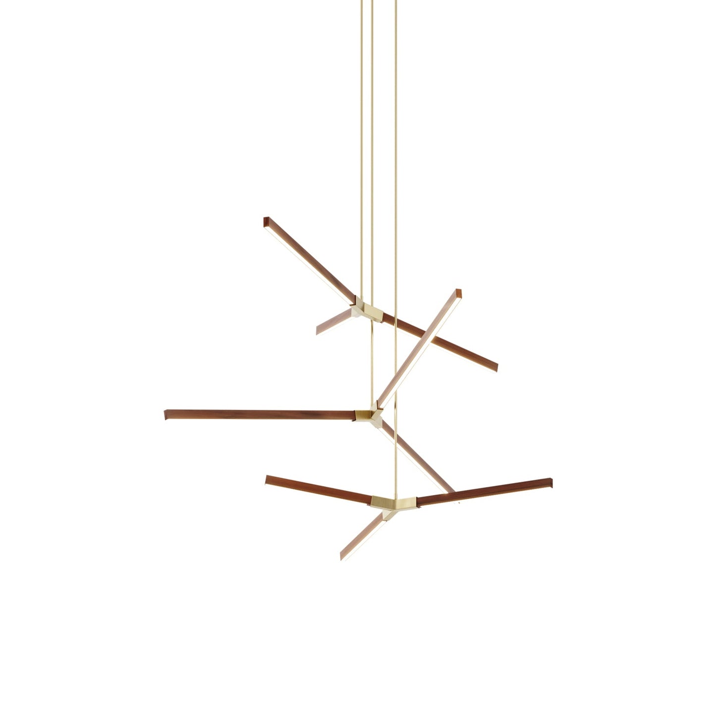 Bough Multi Light LED Chandelier in Water Tower Redwood/Brushed Brass.