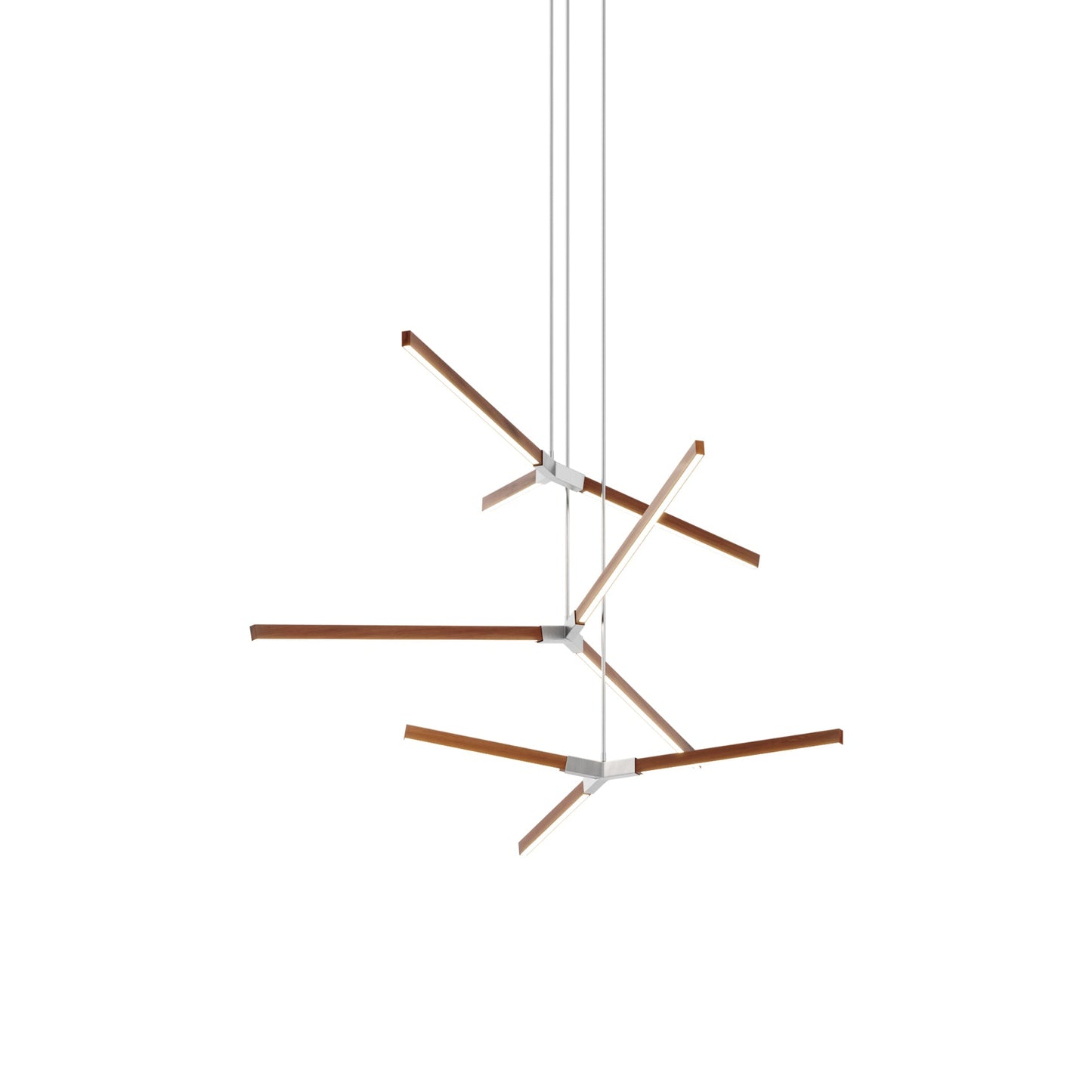 Bough Multi Light LED Chandelier in Water Tower Redwood/Brushed Nickel.