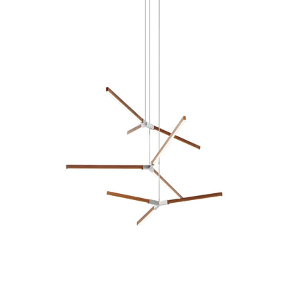Bough Multi Light LED Chandelier in Water Tower Redwood/Brushed Nickel.