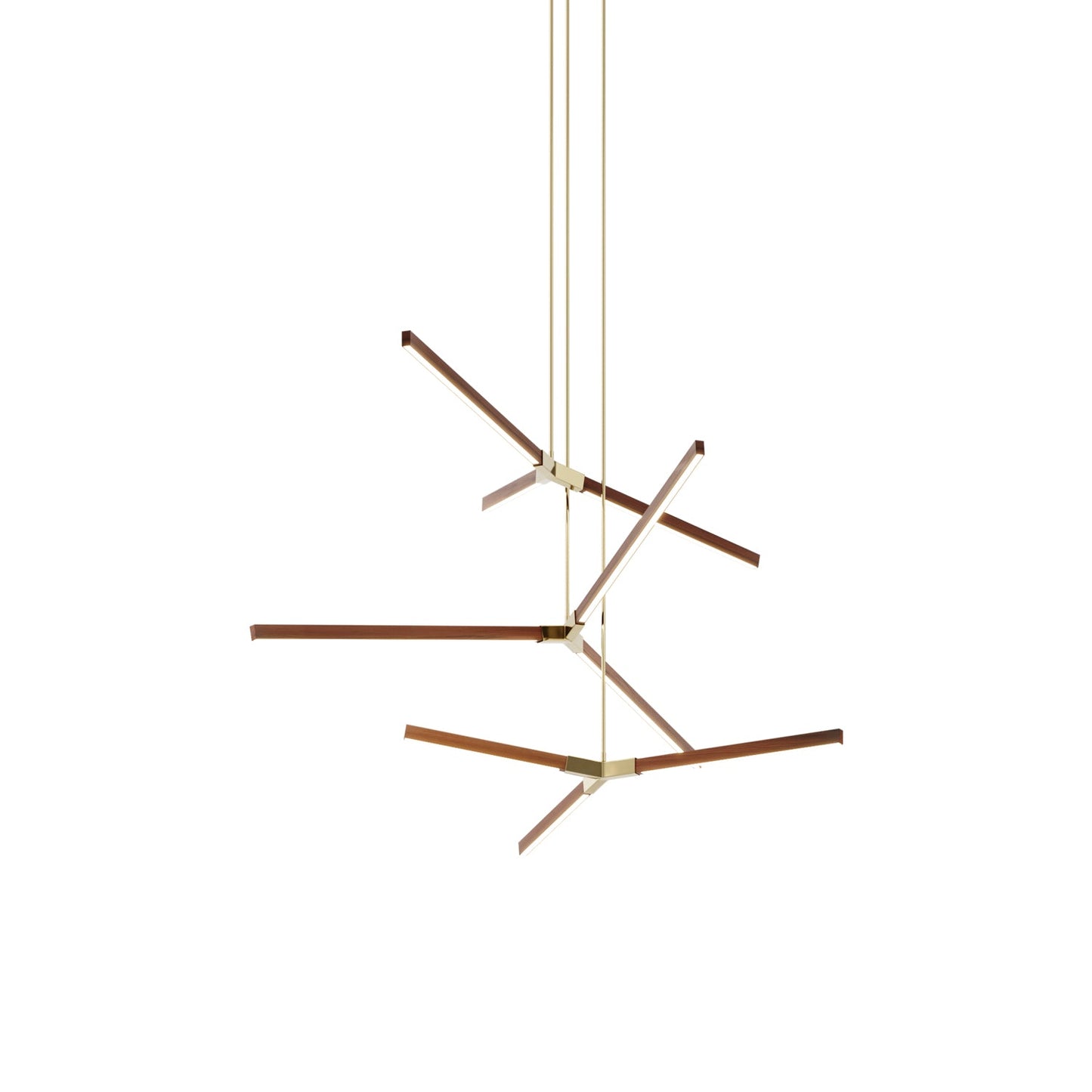 Bough Multi Light LED Chandelier in Water Tower Redwood/Polished Brass.