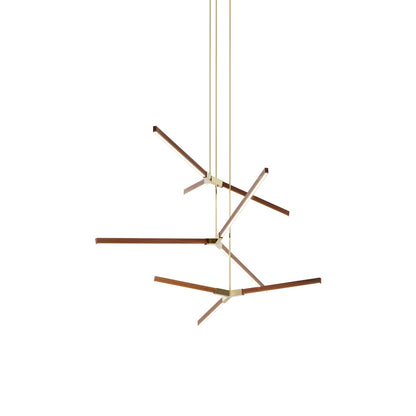 Bough Multi Light LED Chandelier in Water Tower Redwood/Polished Brass.