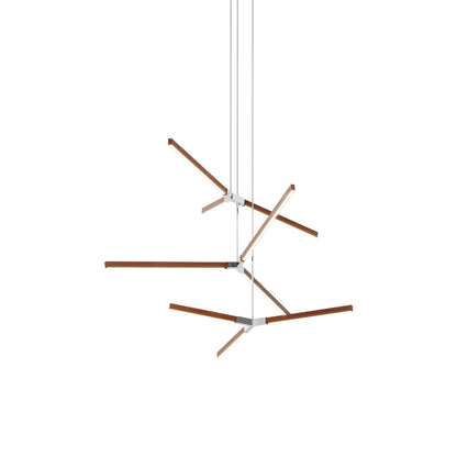 Bough Multi Light LED Chandelier in Water Tower Redwood/Polished Nickel.