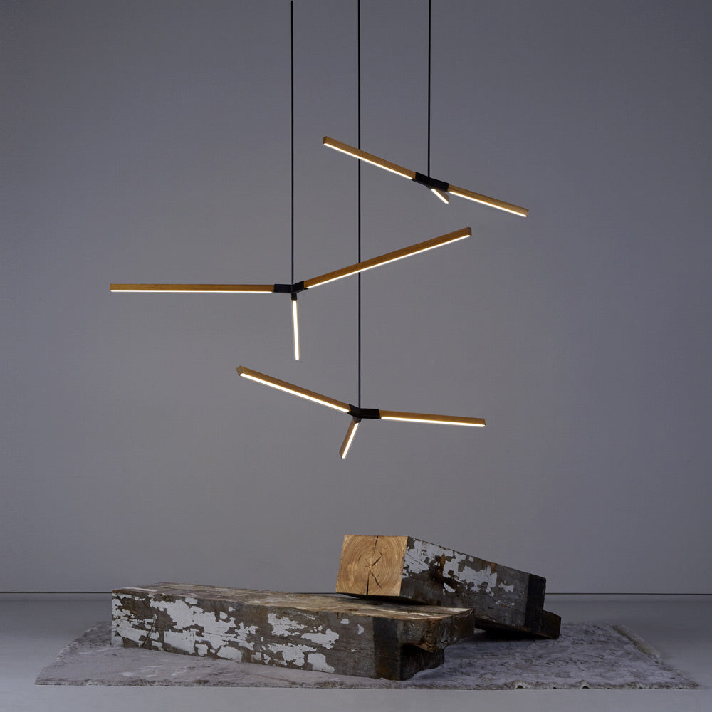 Bough Multi Light LED Chandelier in living room.