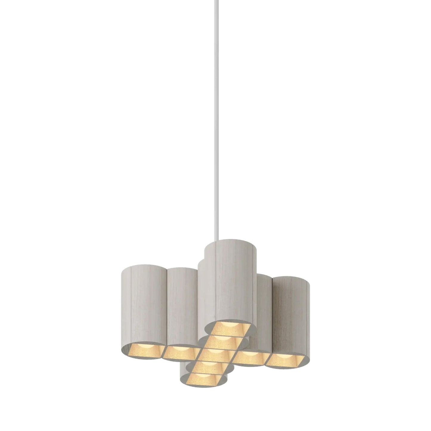 Colonnade Cross Chandelier in White Salvaged NYC Pin Oak/White (9-Light).