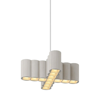 Colonnade Cross Chandelier in White Salvaged NYC Pin Oak/White (13-Light).