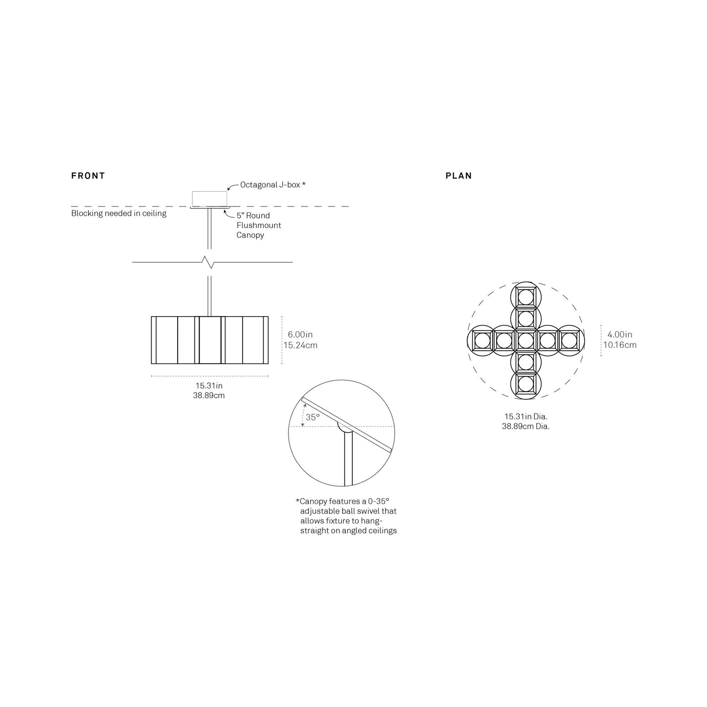 Colonnade Cross Chandelier - line drawing.