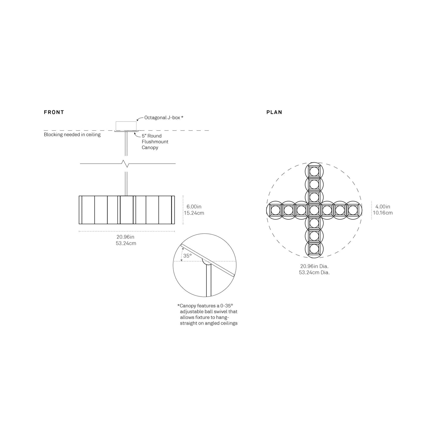 Colonnade Cross Chandelier - line drawing.