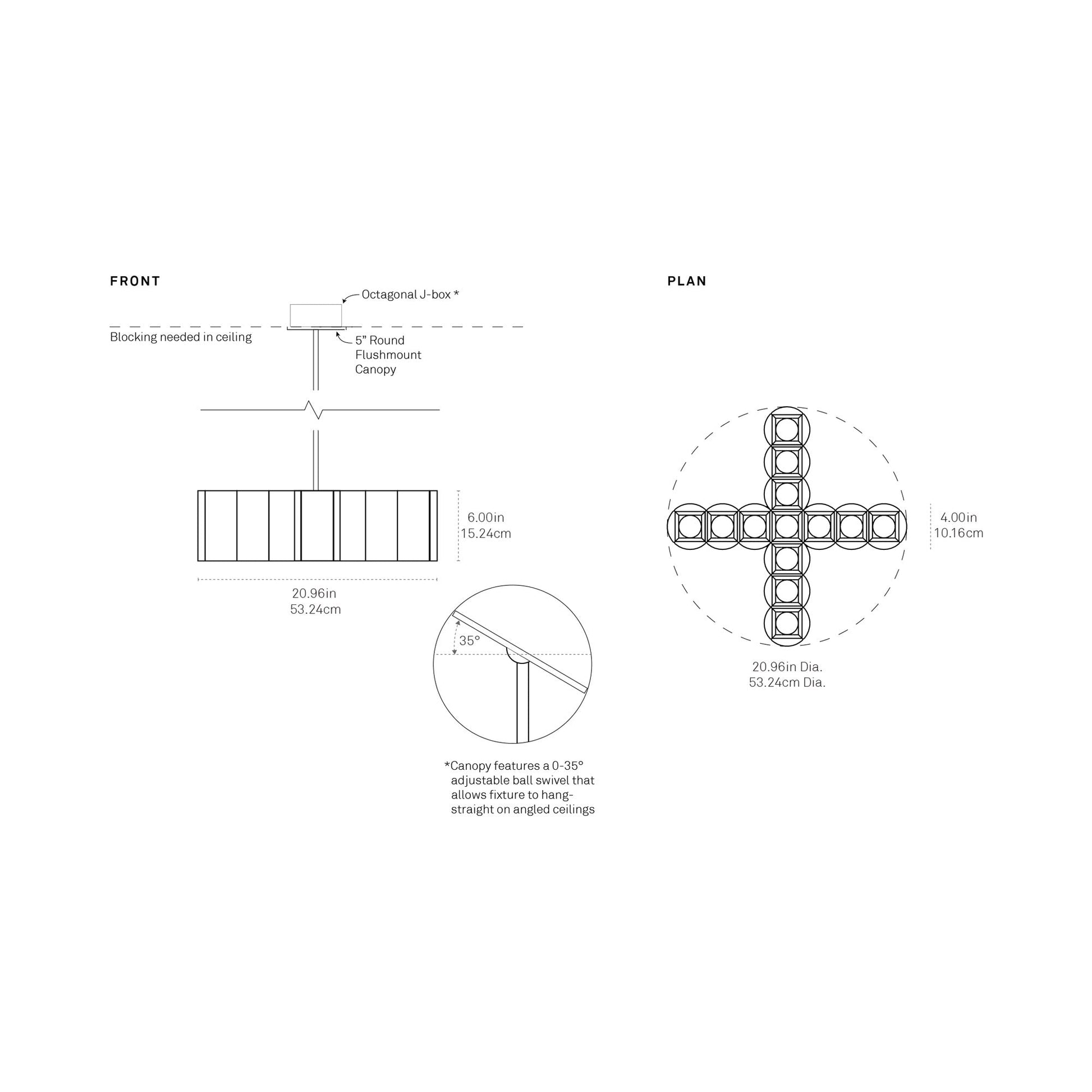 Colonnade Cross Chandelier - line drawing.
