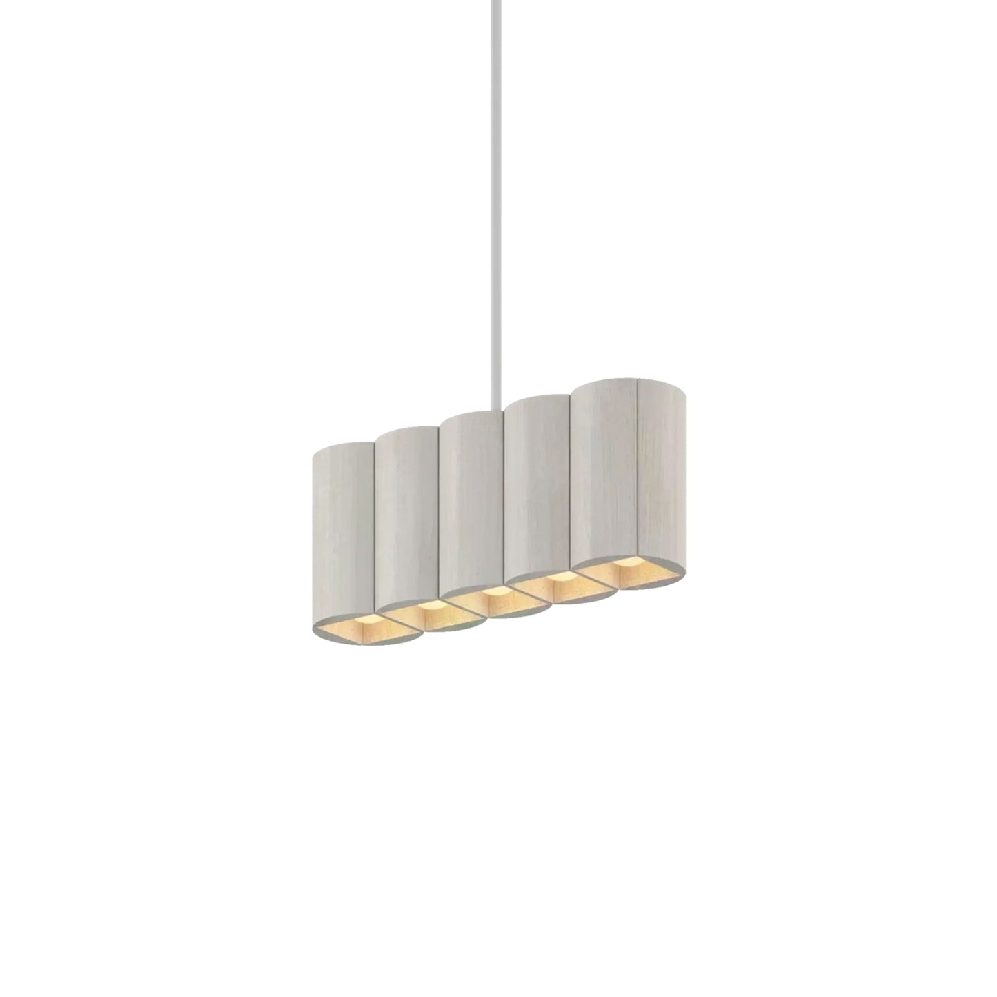 Colonnade Linear Chandelier in White/White/Metal Stem (5-Light).