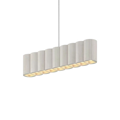 Colonnade Linear Chandelier in White/White/Metal Stem (9-Light).