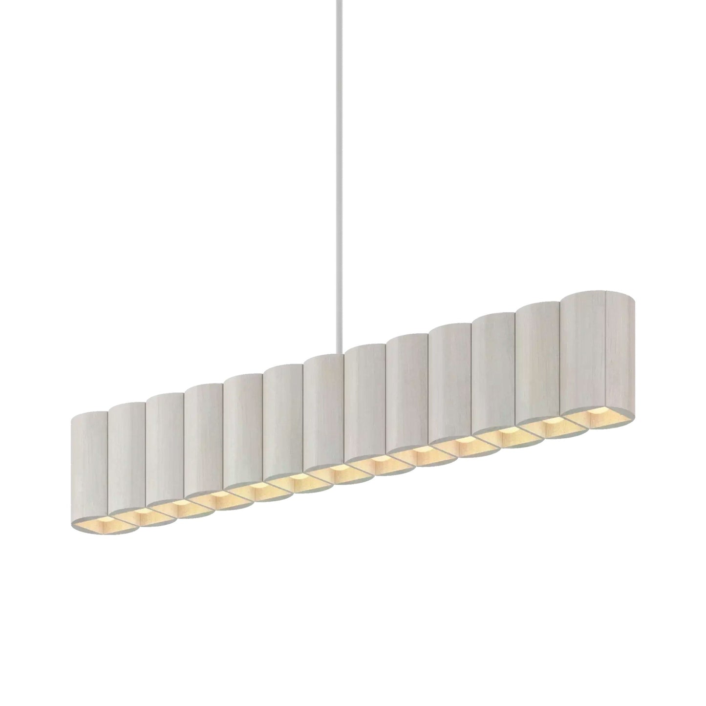 Colonnade Linear Chandelier in White/White/Metal Stem (13-Light).