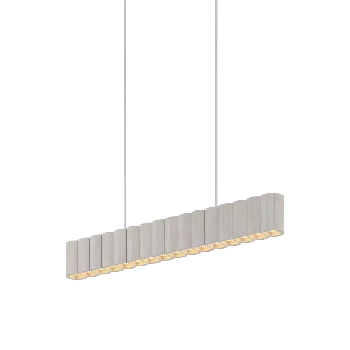 Colonnade Linear Chandelier in White/White/Metal Stem and Shared Canopy (16-Light).