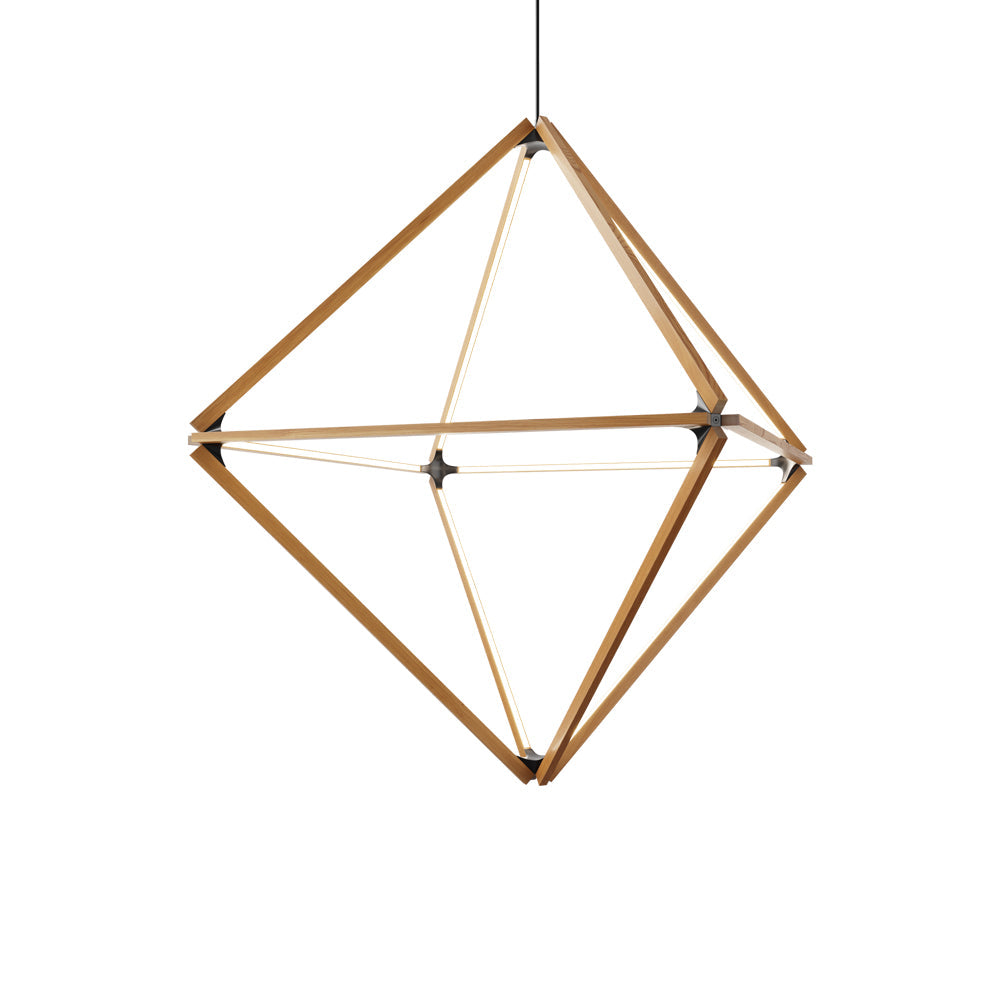 Diamond Big LED Pendant Light in Heart Pine (Reclaimed)/Blackened.