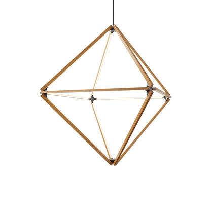 Diamond Big LED Pendant Light in Heart Pine (Reclaimed)/Blackened.