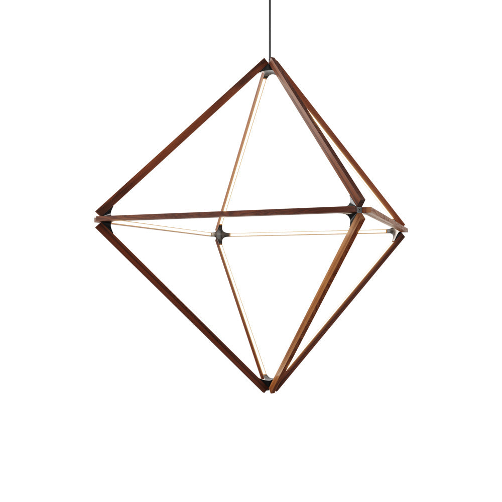 Diamond Big LED Pendant Light in Water Tower Redwood (Reclaimed)/Blackened.