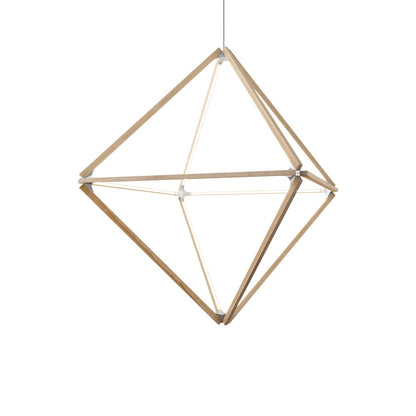 Diamond Big LED Pendant Light in Maple/Brushed Nickel.