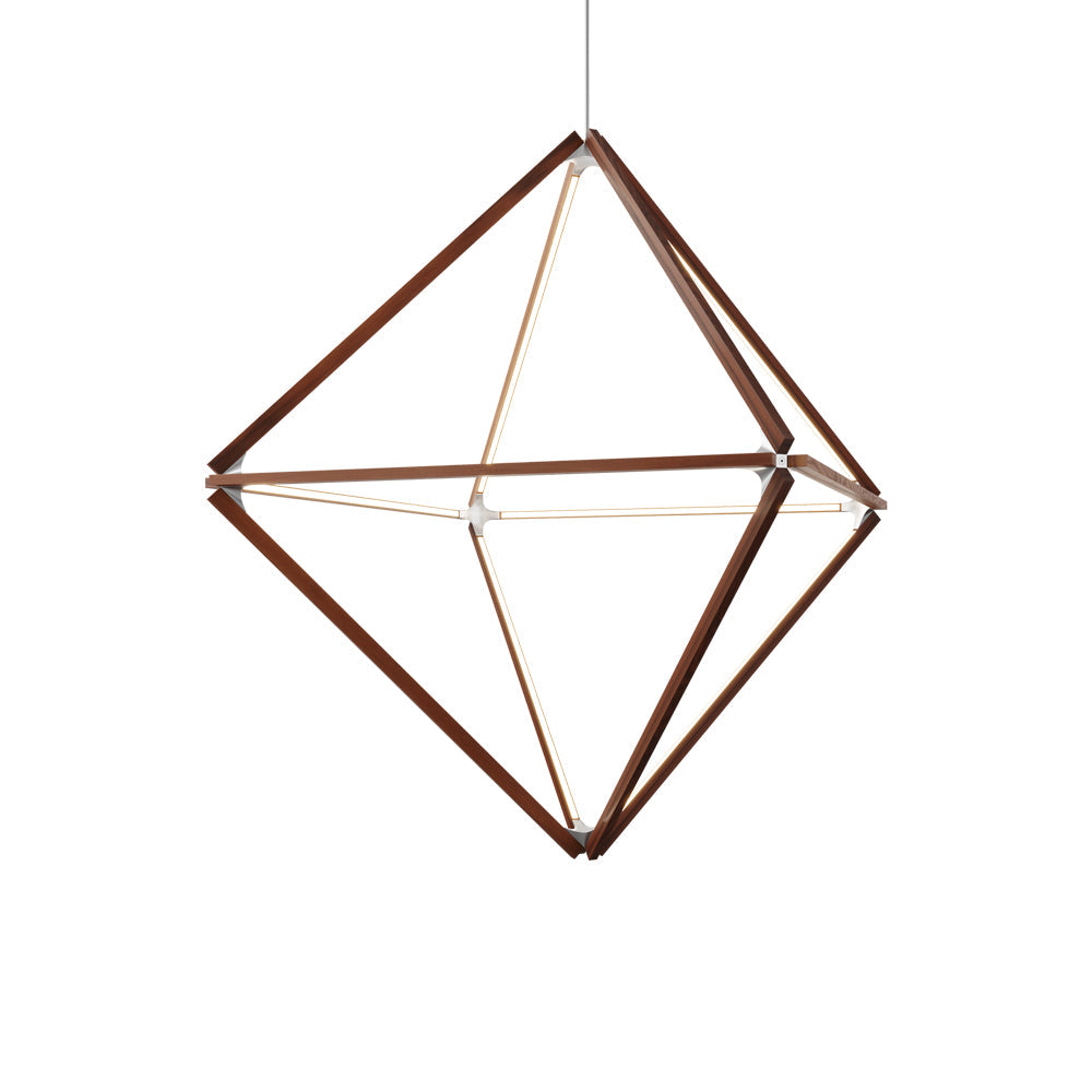 Diamond Big LED Pendant Light in Water Tower Redwood (Reclaimed)/Brushed Nickel.