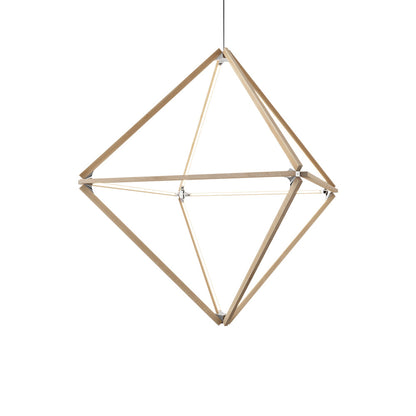 Diamond Big LED Pendant Light in Maple/Polished Nickel.
