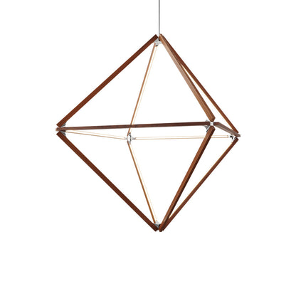 Diamond Big LED Pendant Light in Water Tower Redwood (Reclaimed)/Polished Nickel.