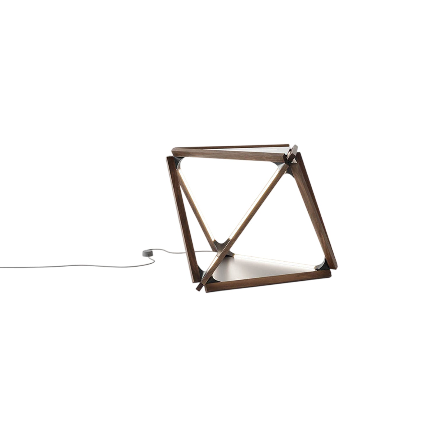 Diamond LED Table Lamp in American Walnut/Blackened.