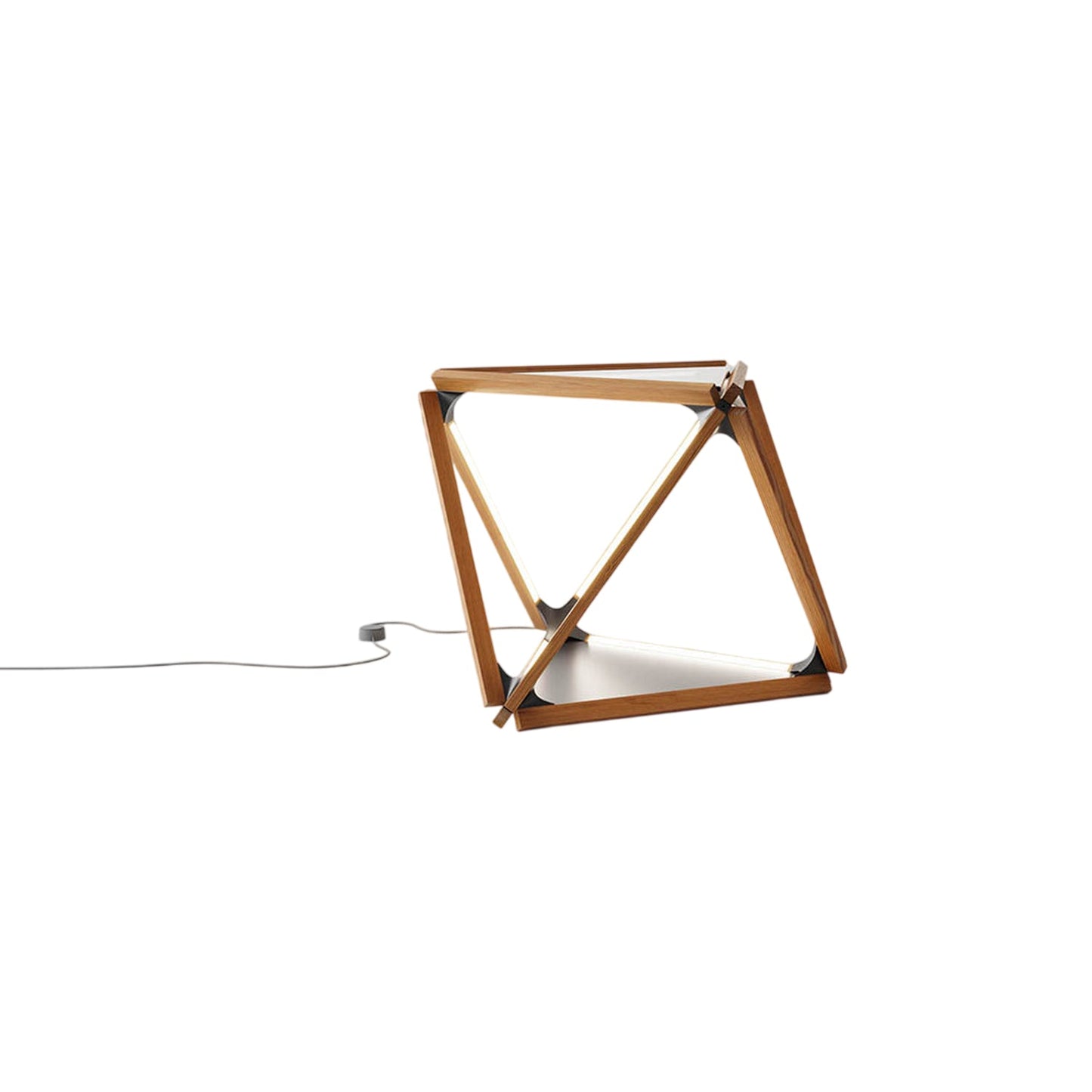 Diamond LED Table Lamp in Heart Pine (Reclaimed)/Blackened.