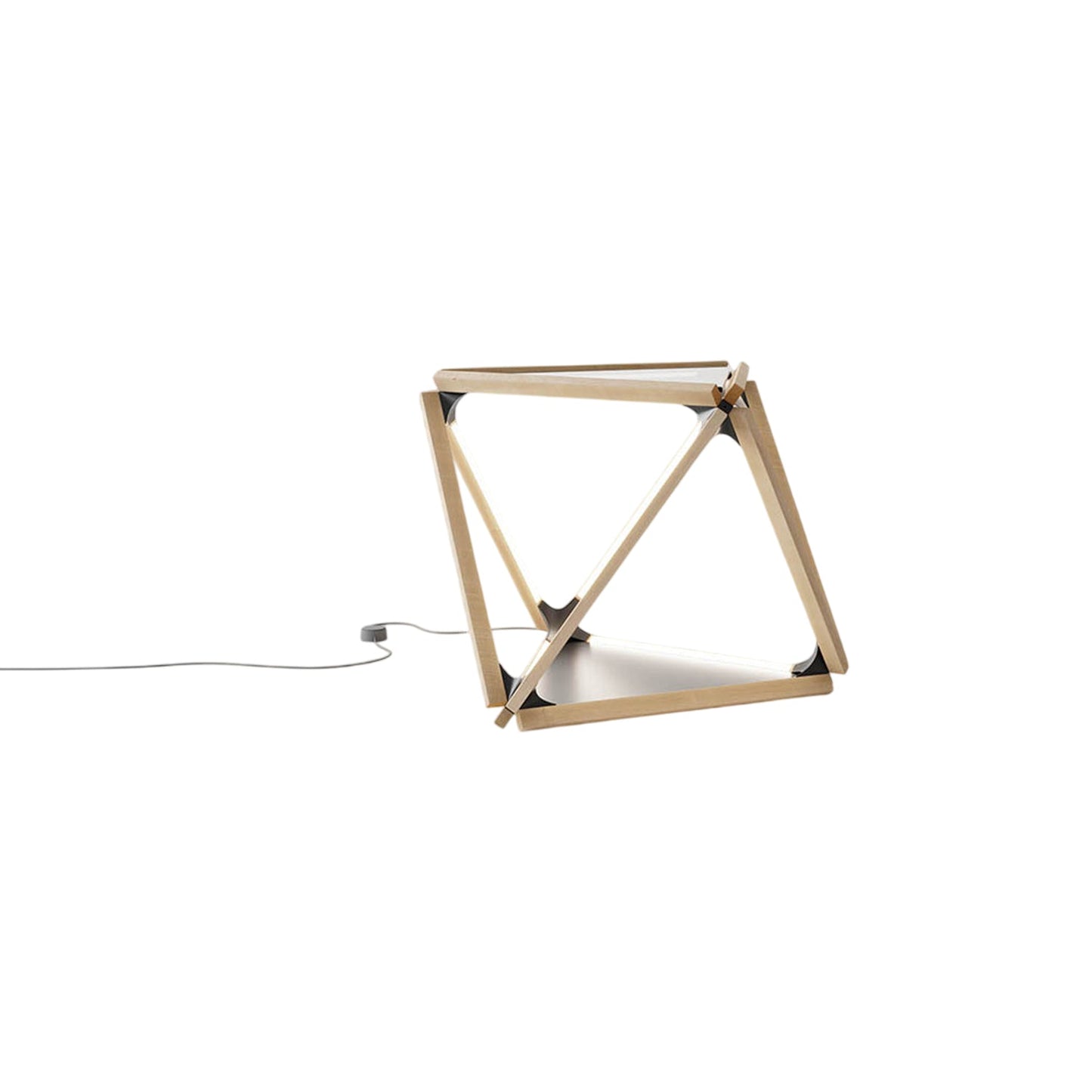 Diamond LED Table Lamp in Maple/Blackened.