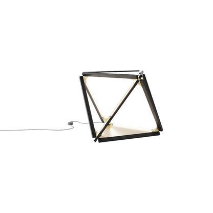 Diamond LED Table Lamp in Ebonized Oak/Brushed Brass.