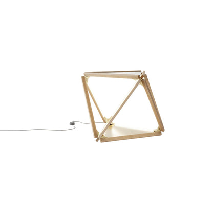 Diamond LED Table Lamp in Maple/Brushed Brass.