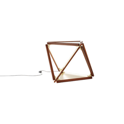 Diamond LED Table Lamp in Water Tower Redwood (Reclaimed)/Brushed Brass.