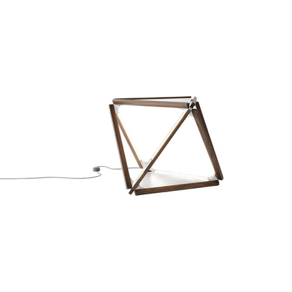 Diamond LED Table Lamp in American Walnut/Brushed Nickel.