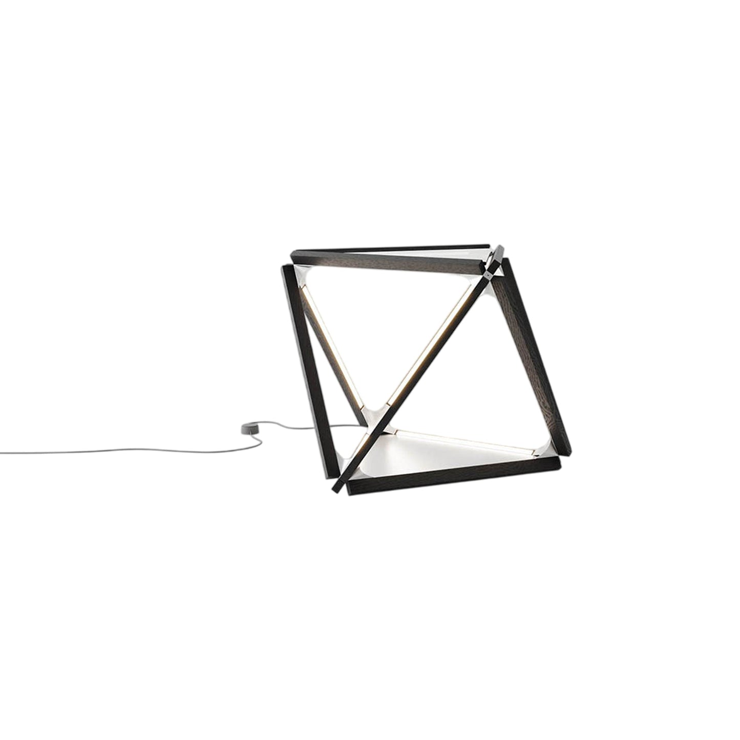 Diamond LED Table Lamp in Ebonized Oak/Brushed Nickel.