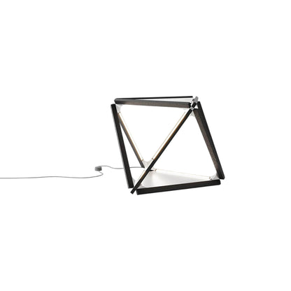 Diamond LED Table Lamp in Ebonized Oak/Brushed Nickel.