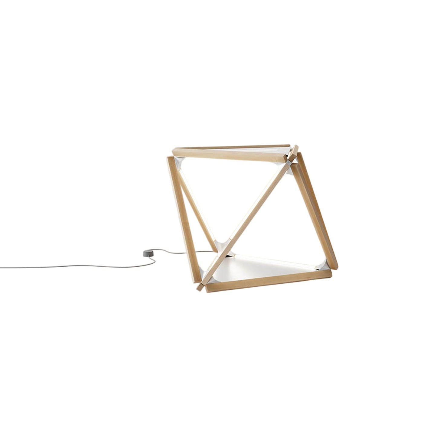 Diamond LED Table Lamp in Maple/Brushed Nickel.