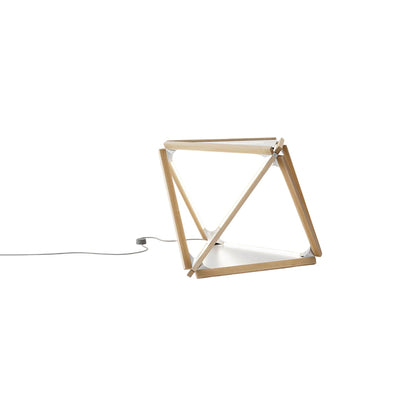 Diamond LED Table Lamp in Maple/Brushed Nickel.
