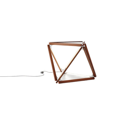 Diamond LED Table Lamp in Water Tower Redwood (Reclaimed)/Brushed Nickel.