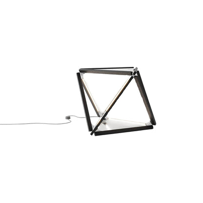 Diamond LED Table Lamp in Ebonized Oak/Polished Nickel.