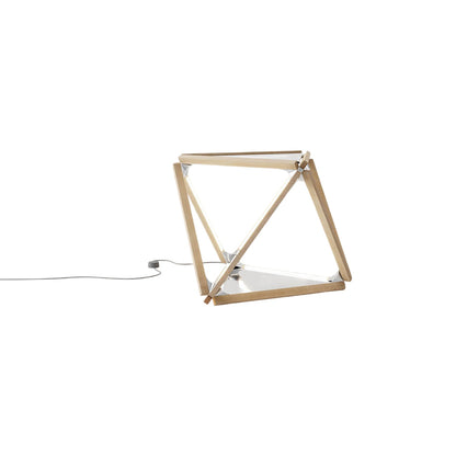 Diamond LED Table Lamp in Maple/Polished Nickel.