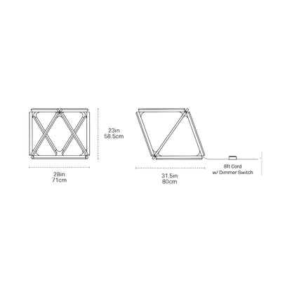 Diamond LED Table Lamp - line drawing.