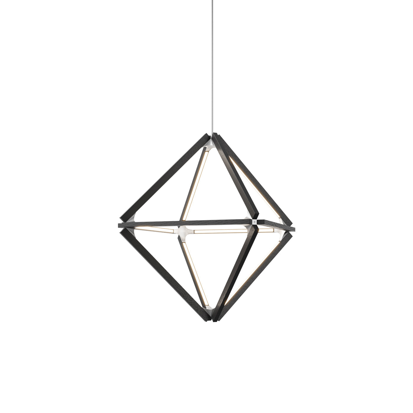 Diamond Little LED Pendant Light in Ebonized Oak/Brushed Nickel.