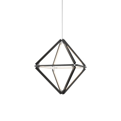 Diamond Little LED Pendant Light in Ebonized Oak/Brushed Nickel.