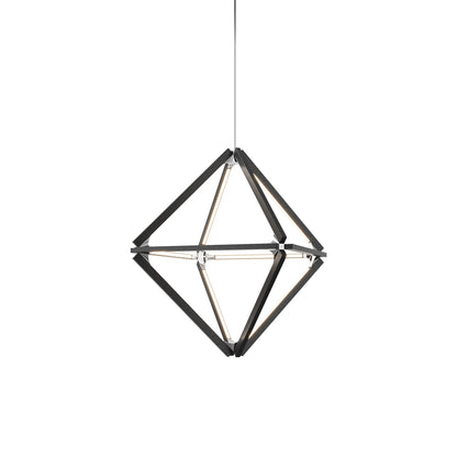 Diamond Little LED Pendant Light in Ebonized Oak/Polished Nickel.